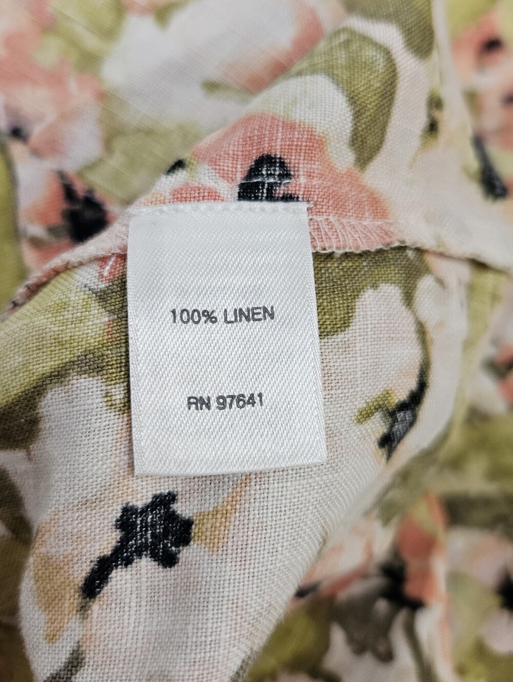 J Jill Linen Shift Dress Floral Sleeveless Pockets Watercolor Womens M Coastal - Picture 11 of 11